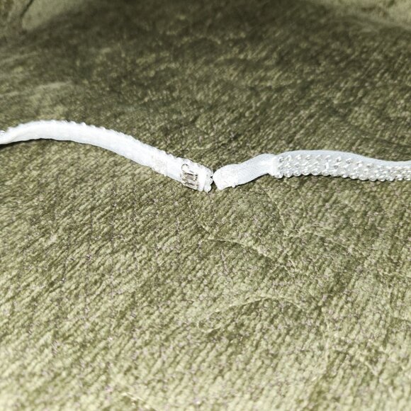 Bridal Dress Belt White/Silver Rhinestone - Picture 3 of 3